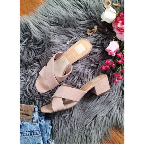 Urban Outfitters Shoes - 🌿 Dolce Vita • Baby Pink Faux Suede Mule Sandals